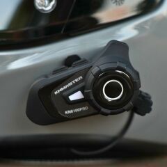Knmaster KN6100 PRO 3.Nesil Motosiklet Kask Intercom Bluetooth İnterkom Kulaklık Seti Karbon Siyah