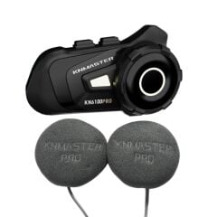 Knmaster KN6100 PRO 3.Nesil Motosiklet Kask Intercom Bluetooth İnterkom Kulaklık Seti Karbon Siyah