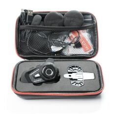 Knmaster KN6100 PRO 3.Nesil Motosiklet Kask Intercom Bluetooth İnterkom Kulaklık Seti Karbon Siyah