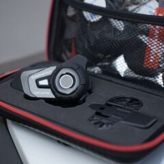 Knmaster KN6100 PRO 3.Nesil Motosiklet Kask Intercom Bluetooth İnterkom Kulaklık Seti Karbon Siyah