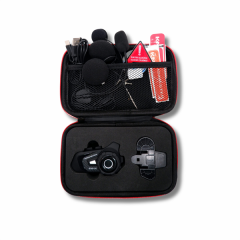 Knmaster KN6100 Motosiklet Kask Intercom Bluetooth İnterkom Kulaklık Seti Karbon Siyah