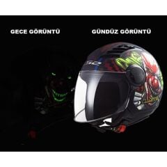 LS2 Airflow Mat Happy Dreams Scooter Kaskı – Yarım Kask