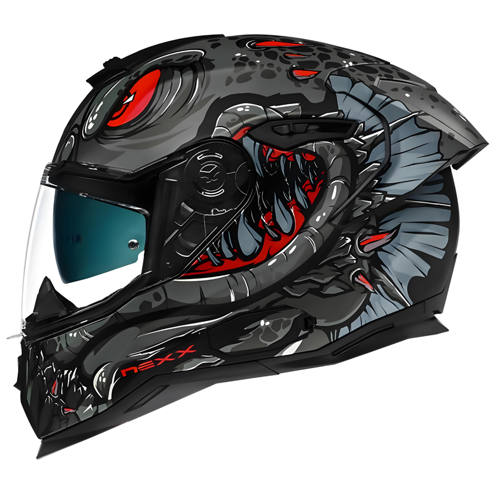 Nexx Sx.100r Abisal Mat Siyah-Kırmızı Motosiklet Kaskı