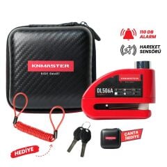 KNMASTER DL506A 6mm Alarmlı Disk Kilidi | Hatırlatma Kablosu ve Taşıma Çantası Hediye