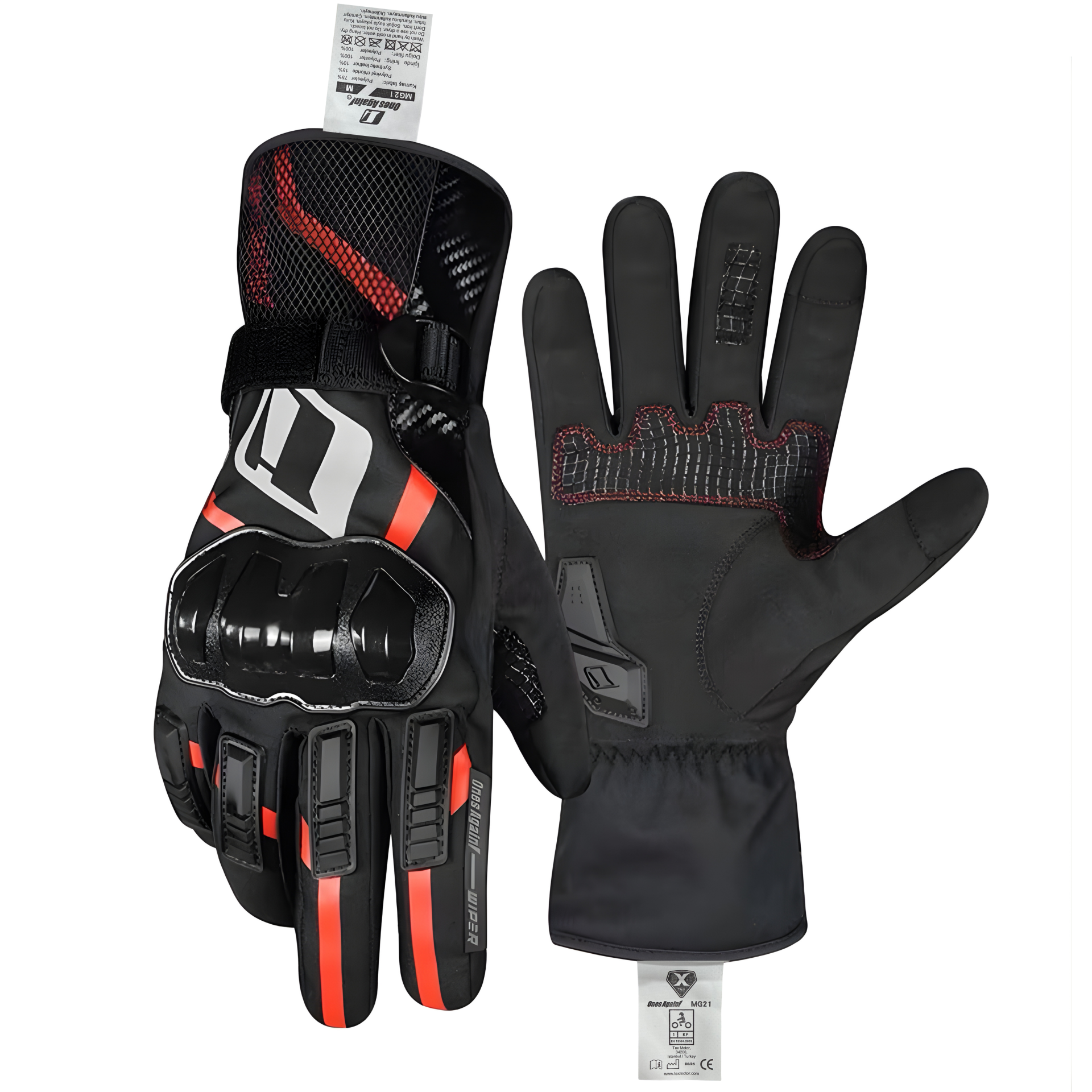Ones Again MG21 Kışlık Kırmızı Eldiven (Su, rüzgar geçirmez)
