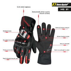 Ones Again MG21 Kışlık Kırmızı Eldiven (Su, rüzgar geçirmez)
