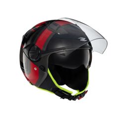 Zeus ZS-213 AX5 Black Red Grey Açık Kask
