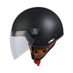 SWAY SW 701 Black Leather Yarım Kask