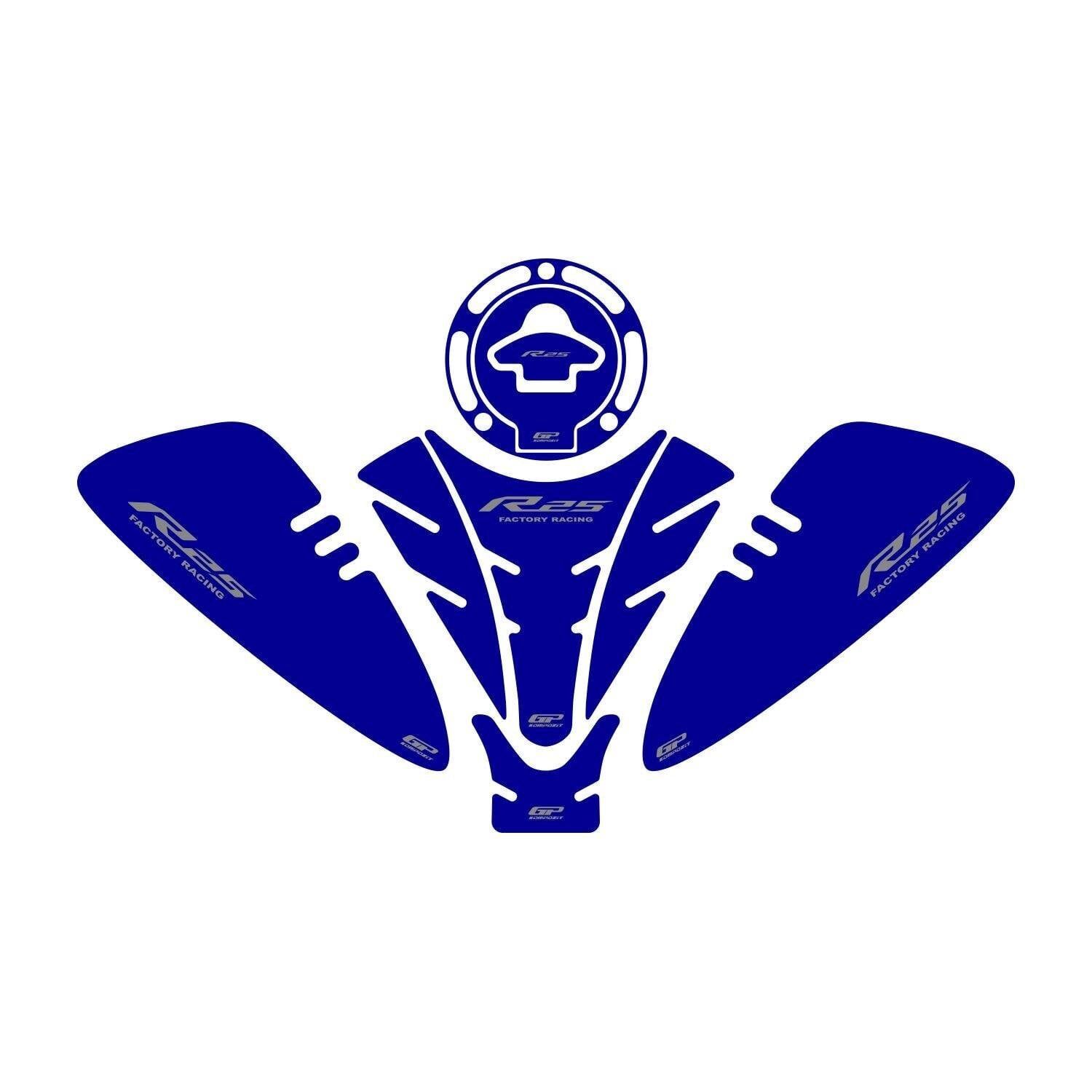GP Kompozit Yamaha R25 2019-2026 Uyumlu Tank Pad Seti Mavi