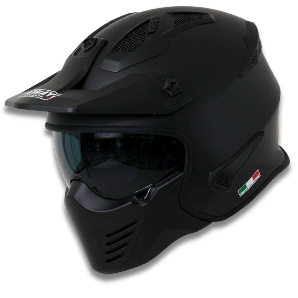 Sway SW 726X Tokyo Matt Black Modüler Motosiklet Kaskı