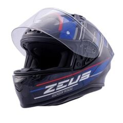 Zeus ZS-826 Pearl Black Blue BK15 Kapalı Kask (Pinlock Dahil)