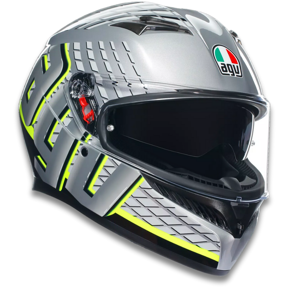 AGV K3 Fortify Grey Black Yellow Fluo Kapalı Motosiklet Kaskı