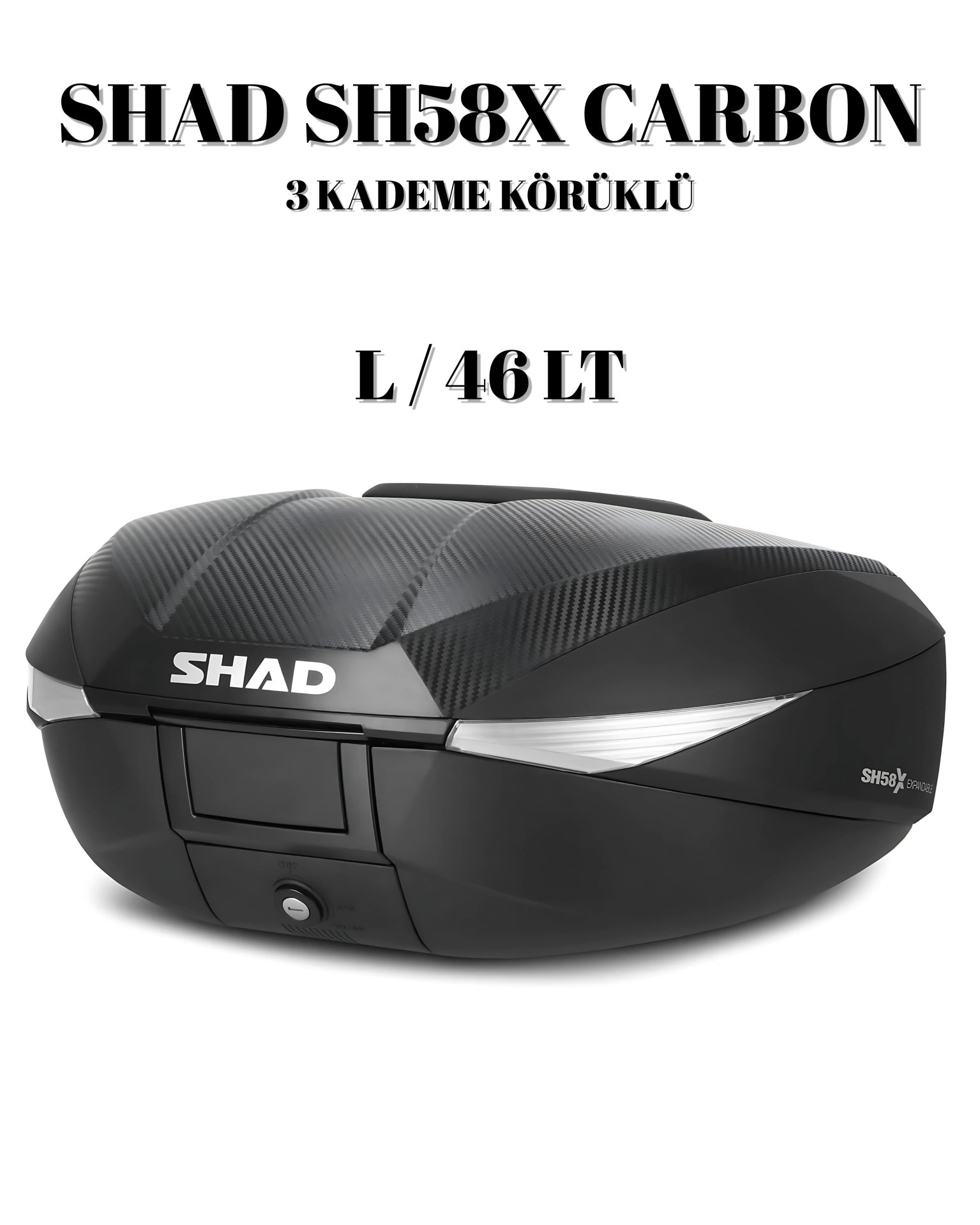 Shad SH58X Arka Çanta Siyah Carbon (3 Kademe Körüklü)