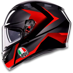 AGV K3 Mplk Striga Black Grey Red Kapalı Motosiklet Kaskı