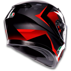AGV K3 Mplk Striga Black Grey Red Kapalı Motosiklet Kaskı