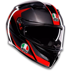 AGV K3 Mplk Striga Black Grey Red Kapalı Motosiklet Kaskı