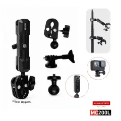 KNMASTER MC200L – Çift Bağlantılı Motosiklet Aksiyon Kamera Destek Aparatı