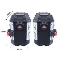 GP Kompozit Universal 26 lt x 2 Plastik Motosiklet Yan Çanta Seti Siyah