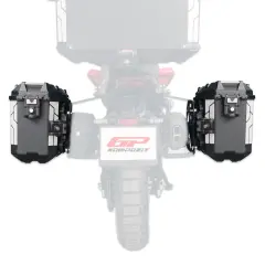 GP Kompozit Universal 26 lt x 2 Plastik Motosiklet Yan Çanta Seti Siyah
