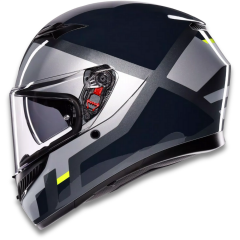AGV K3 Mplk Shade Grey Yellow Fluo Kapalı Motosiklet Kaskı