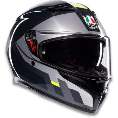 AGV K3 Mplk Shade Grey Yellow Fluo Kapalı Motosiklet Kaskı