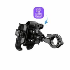 KNMASTER TT500 Titreşim Önleyicili Motosiklet Telefon Tutucu (Kamera Bağlantılı)