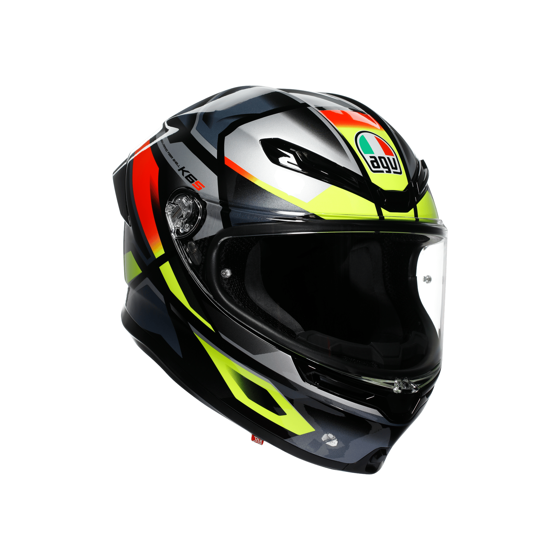 AGV K6 S Erazer Black Red Yellow Fluo Kapalı Kask
