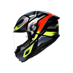 AGV K6 S Erazer Black Red Yellow Fluo Kapalı Kask
