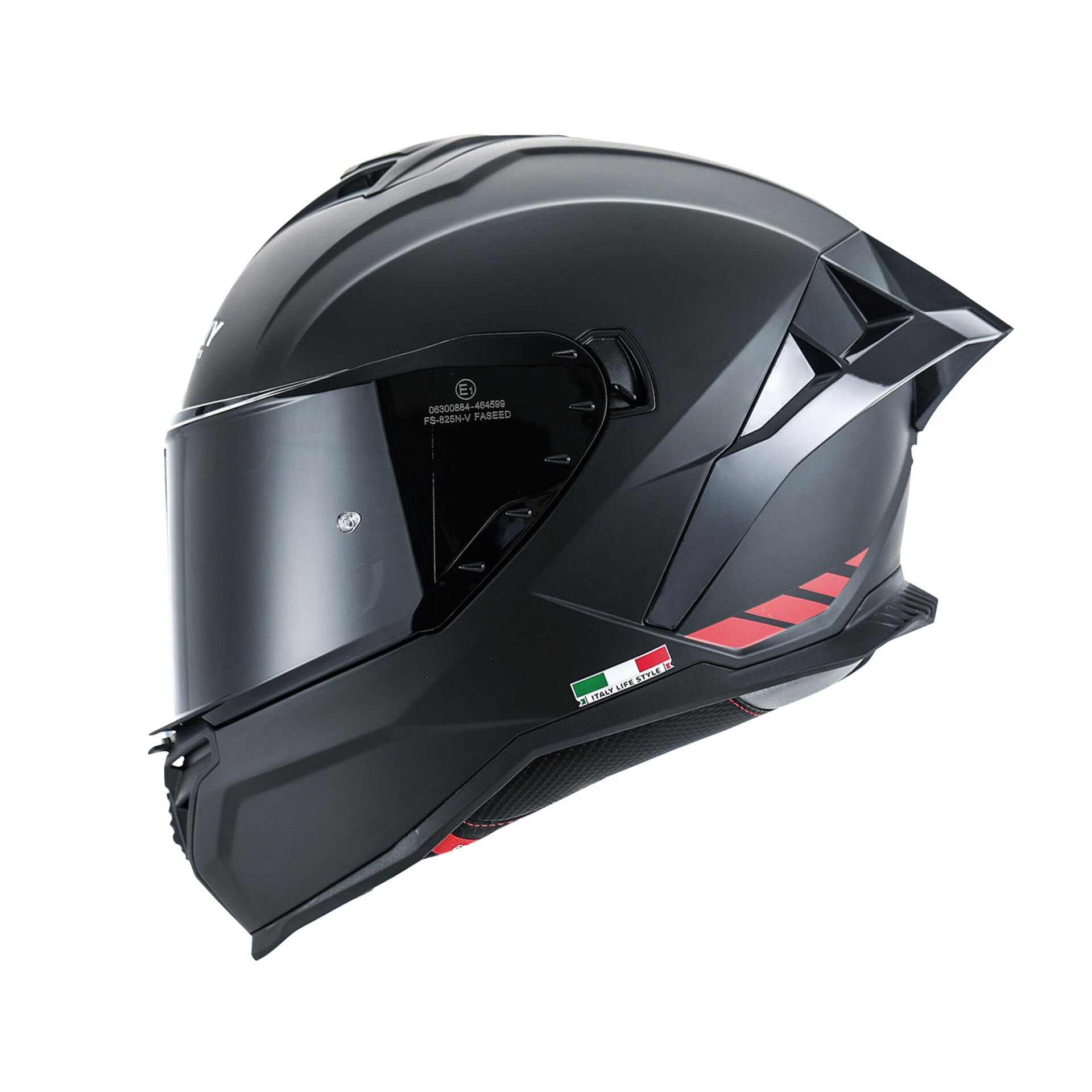 SWAY SW 867 RED STRIP MATT BLACK MOTOSİKLET KASKI