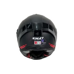SWAY SW 867 RED STRIP MATT BLACK MOTOSİKLET KASKI