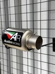 Austin Racing Silver Black Tip Motosiklet Performans Egzozu