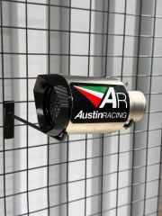 Austin Racing Silver Black Tip Motosiklet Performans Egzozu