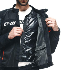 Dainese Air Frame 3 Black Red Fluo Tekstil Motosiklet Mont