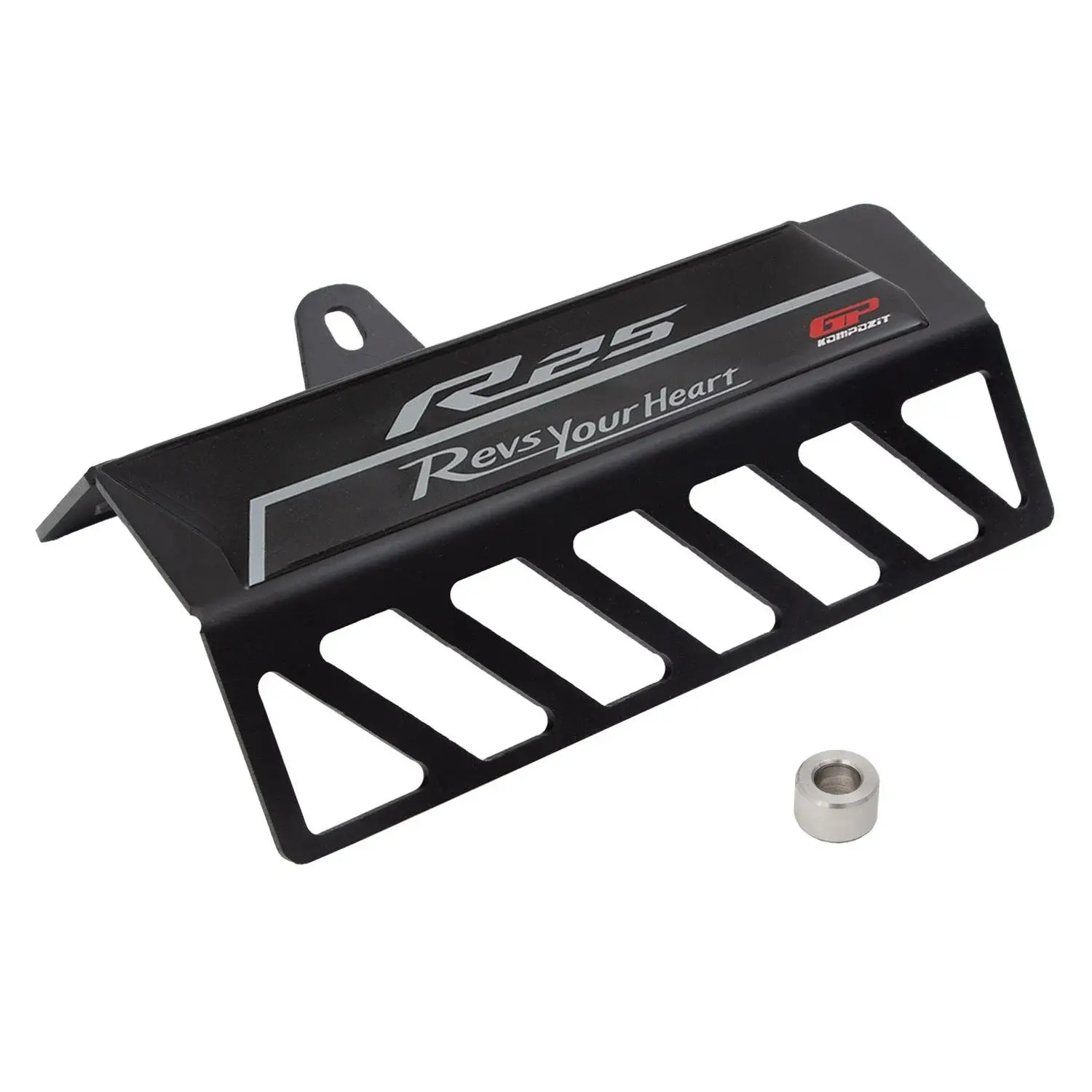 GP Kompozit Yamaha R25 (2016–2024) Uyumlu Egzoz Koruma Kapağı – Siyah/Gri