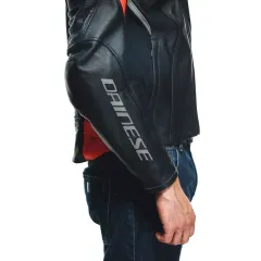Dainese Racing 4 Black Fluo Red Deri Motosiklet Mont