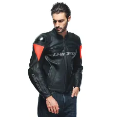 Dainese Racing 4 Black Fluo Red Deri Motosiklet Mont