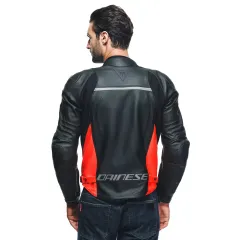 Dainese Racing 4 Black Fluo Red Deri Motosiklet Mont