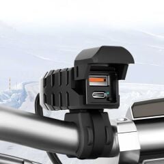 KNMASTER UC200 Motosiklet USB ve Type-C Çift Girişli Şarj Soketi
