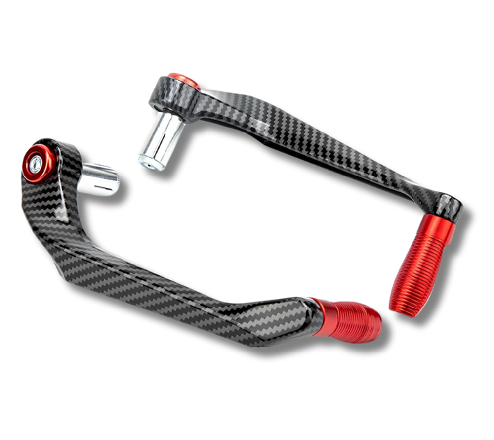 Karbon Kırmızı Motosiklet Manet Elcik Koruma Seti - Universal