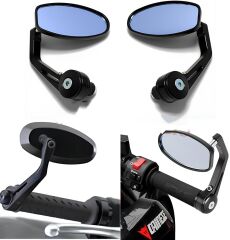 Oval Model Mavi Motosiklet Gidon Aynası - Universal
