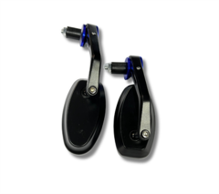 Oval Model Mavi Motosiklet Gidon Aynası - Universal