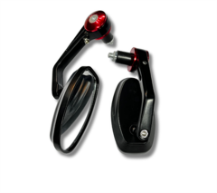Oval Model Kırmızı Motosiklet Gidon Aynası - Universal