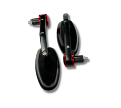 Oval Model Kırmızı Motosiklet Gidon Aynası - Universal