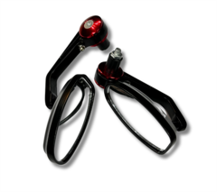 Oval Model Kırmızı Motosiklet Gidon Aynası - Universal