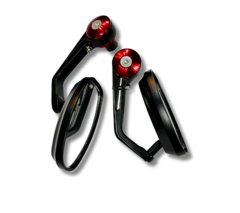 Oval Model Kırmızı Motosiklet Gidon Aynası - Universal