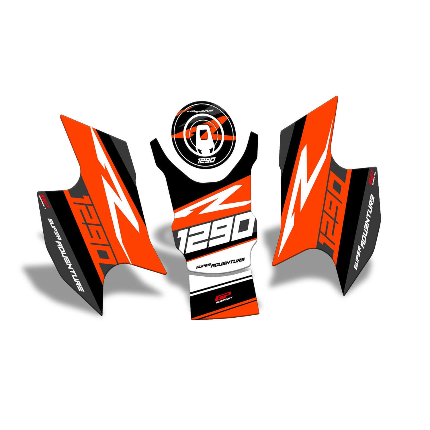 GP Kompozit KTM 1290 Super Adventure 2021-2023 Uyumlu Tank Pad Seti Turuncu
