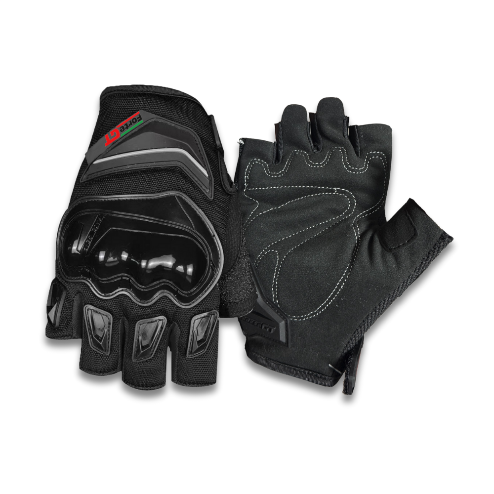 FORTE GT RS1903D Siyah Parmaksız Motosiklet Korumalı Eldiven