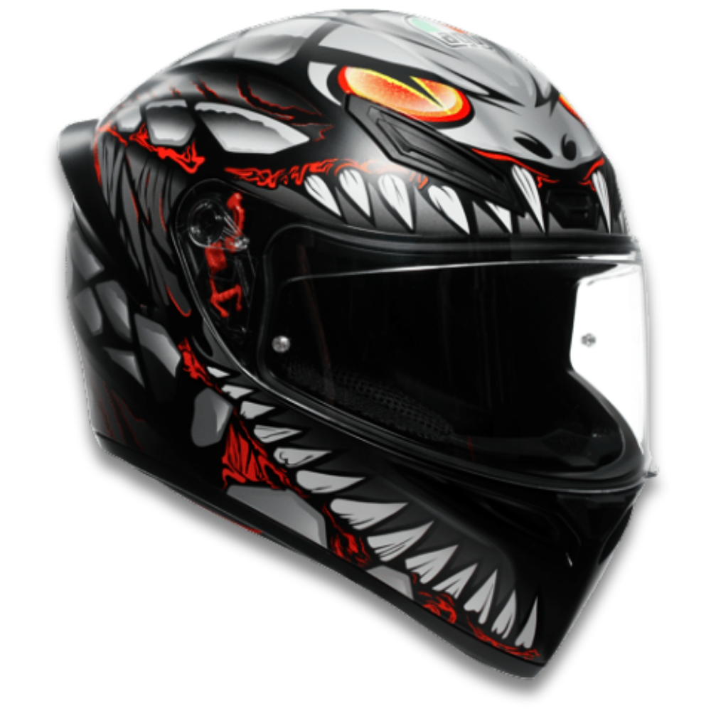 Agv K1 S E2206 Lyzard Matt Black Grey Red Kapalı Motosiklet Kaskı