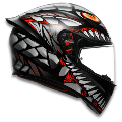 Agv K1 S E2206 Lyzard Matt Black Grey Red Kapalı Motosiklet Kaskı