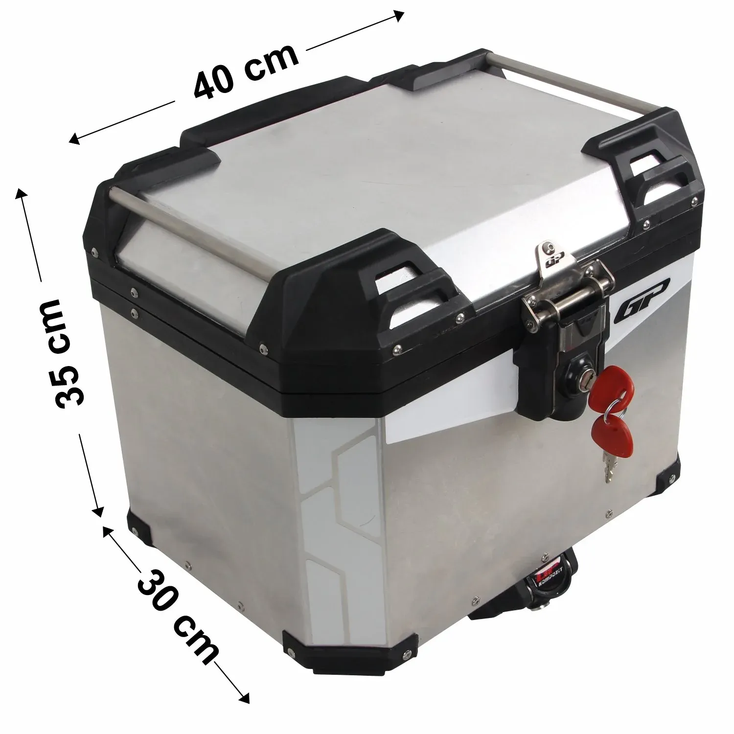 Universal 37 lt Alüminyum Motosiklet Çantası Gri - GP Kompozit